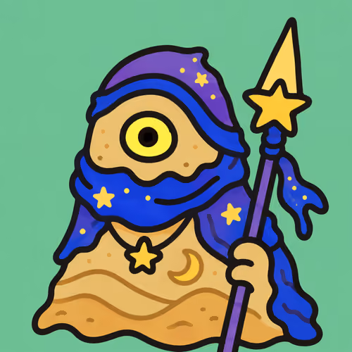 Nft 0327 Whimsical Desert Mage with Star Staff #9309
