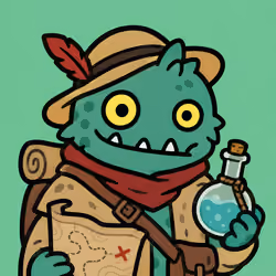 Whimsical Monster Explorer with Potion #7028