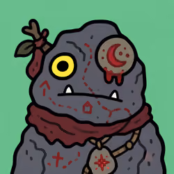 Stone Golem with Red Accents #6406
