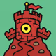 Red Brick Tower Creature with Eye #4369