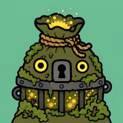 Mossy Pouch Monster with Glowing Pollen #7215