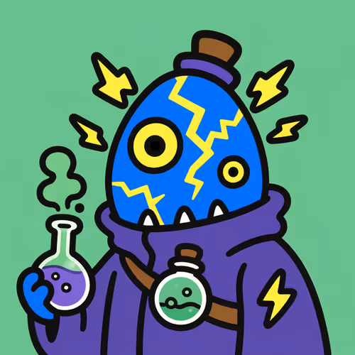 Thunder Egg Alchemist with Potion Flask #4637