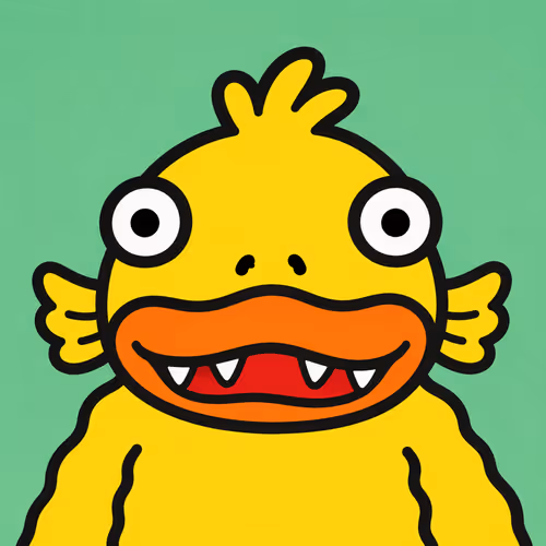 Goofy Duck Monster with Big Eyes #8738