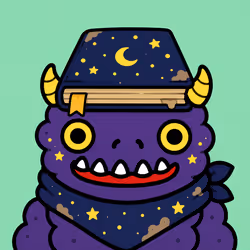Cute Monster with Starry Book Hat #8574