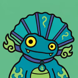 Teal Creature with Flame Shaped Crest #3994