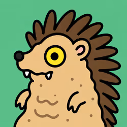 Cartoon Hedgehog Like Creature with Spines #4402