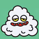 Sleepy Cloud Creature on Mint Background #9630