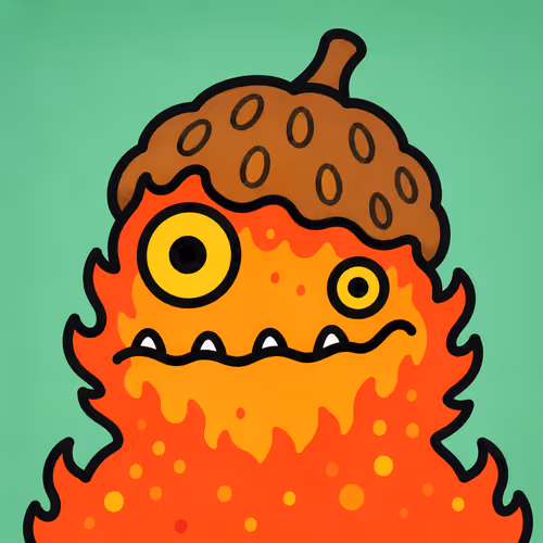 Fiery Monster with Acorn Cap #4308