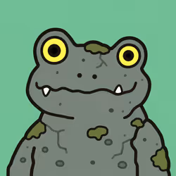 Goofy Stone Frog Monster Portrait #4944