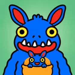 Goofy Monster with Baby in Pouch #8754