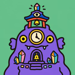 Whimsical Shrine Creature with Crystal Adornments #4191