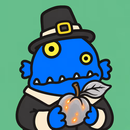 Cute Monster Pilgrim with Glowing Fruit #7299