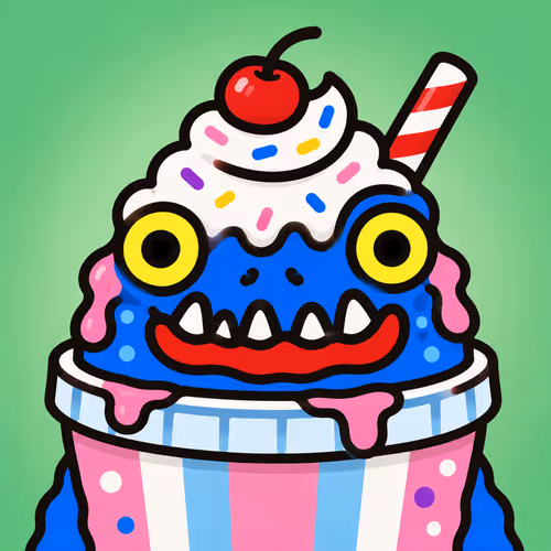 Cartoon Monster Milkshake Character #7514