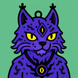 Anthropomorphic Lynx Pendant with Glowing Eyes #5183
