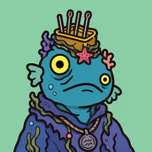Whimsical Sea Creature with Needle Crown #5166