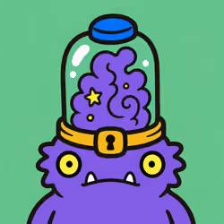 Whimsical Purple Monster in a Jar #7130