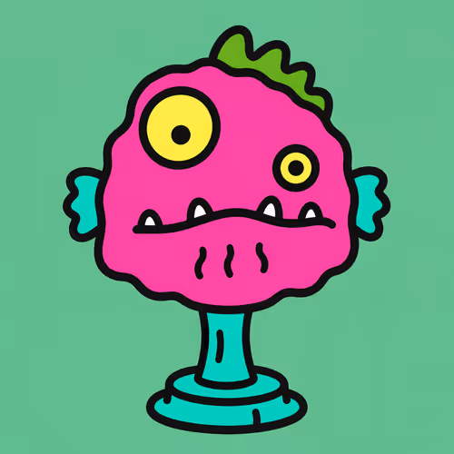 Magenta Monster with Teal Pedestal #5264