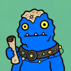 Cute Blue Monster with Space Map #2777