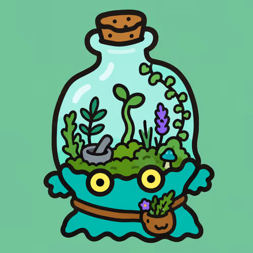 Minty Garden Creature in a Jar #7173