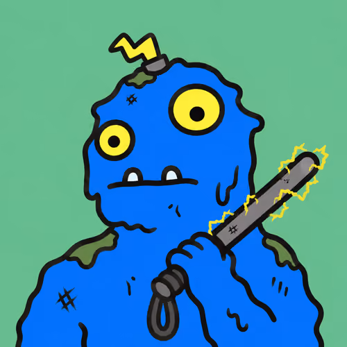 Melting Blue Monster with Electric Rod #2806