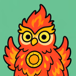 Nft 0261 Flame Feathered Owl Creature Illustration #9243