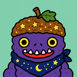 Smiling Monster with Acorn Hat #9650
