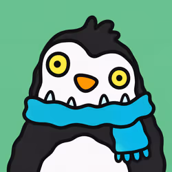 Quirky Penguin Monster Character with Scarf #1051