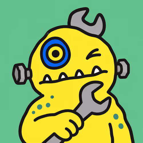 Goofy Monster with a Wrench #4769