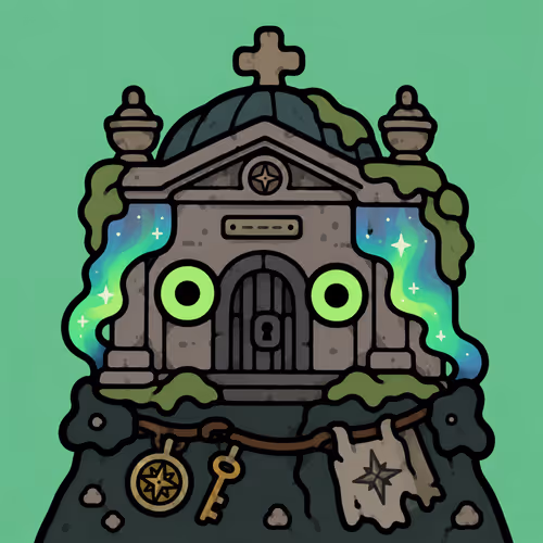 Spooky Stone Creature with Glowing Accents #6627