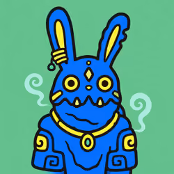 Whimsical Blue Creature Idol Design #6634