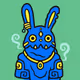 Whimsical Blue Creature Idol Design #6634