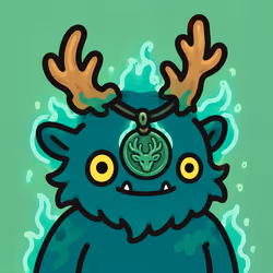 Teal Creature with Magical Aura #6499