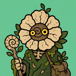 Fossil Flower Creature with Mossy Cloak #5539