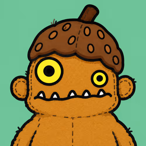 Cute Plush Acorn Monster Character #4058