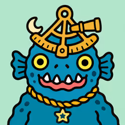 Whimsical Sea Monster with a Star Charm #9954