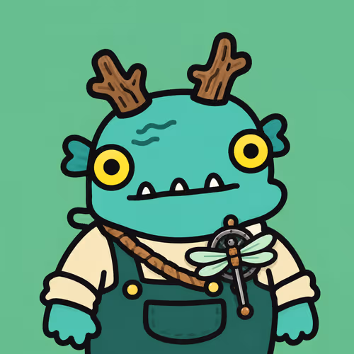 Nft 0228 Whimsical Aquatic Monster in Nautical Attire #9210