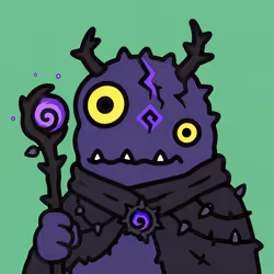 Mysterious Purple Guardian with Glowing Staff #5219