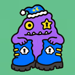 Nft 0111 Whimsical Purple Monster with Oversized Boots #9093
