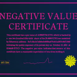 Negative Value Certificate #197 of 256