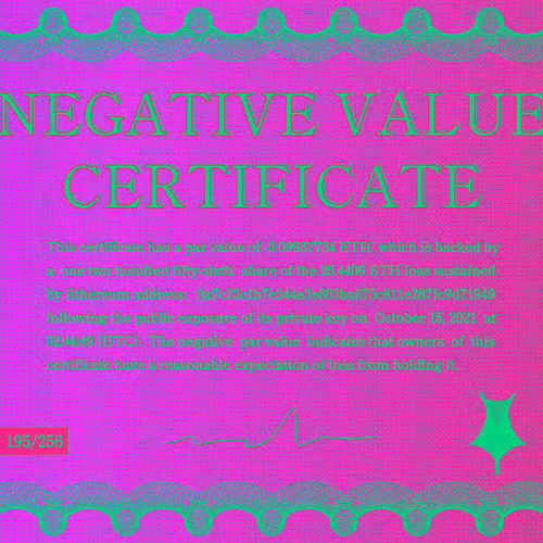 Negative Value Certificate #195 of 256