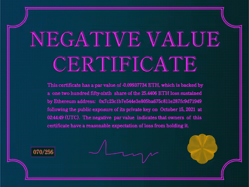 Negativevaluecertificates