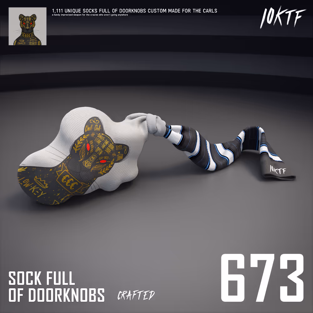 Tat Sock Full of Doorknobs #673