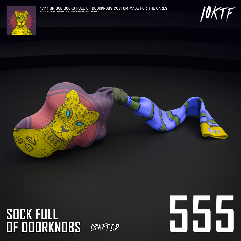 Tat Sock Full of Doorknobs #555