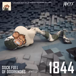 Chimp Sock Full of Doorknobs #1844