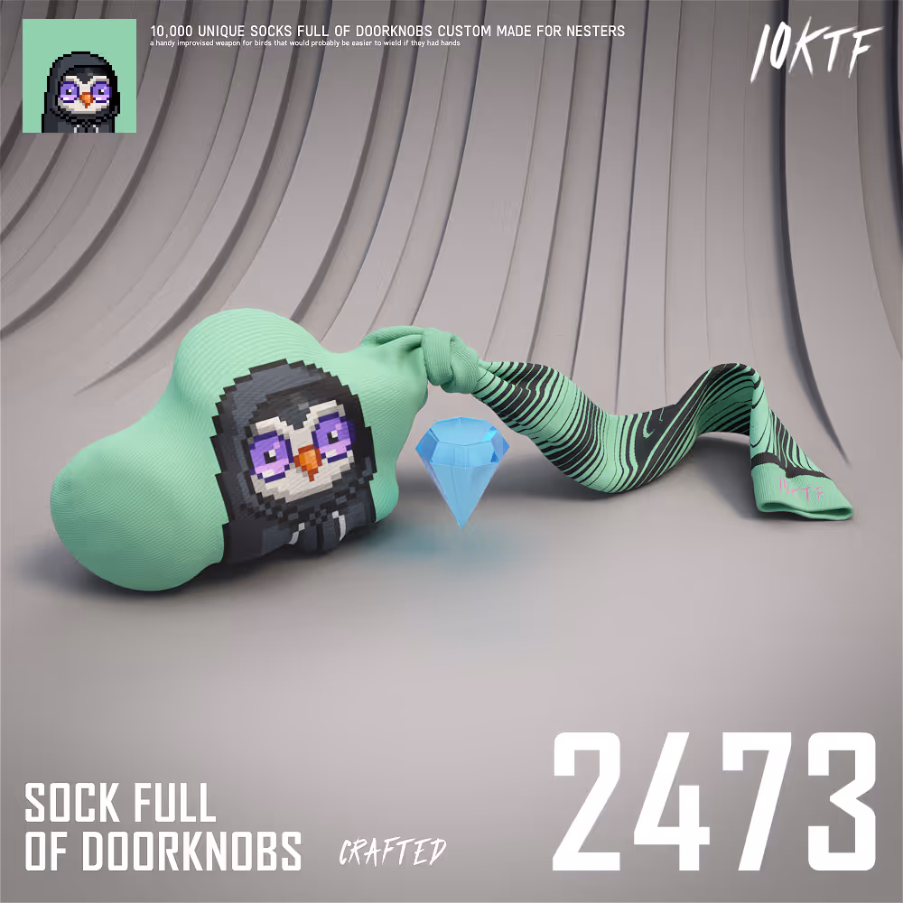 Moonbird Sock Full of Doorknobs #2473