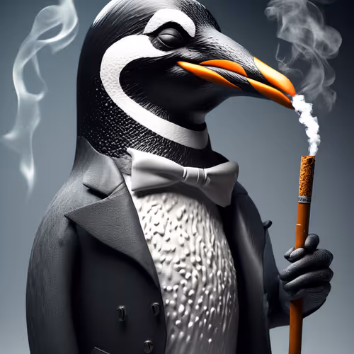 Smoking Penguin #1982