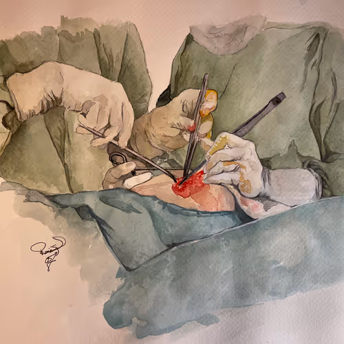 Watercolor art of medicine