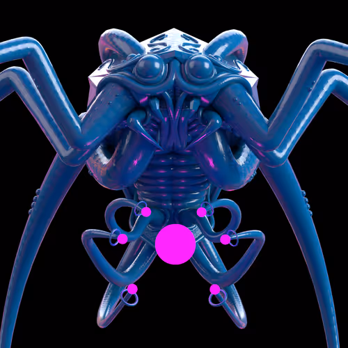 Metageist Aeth Hopper. Render in blue.