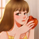 Girls with food