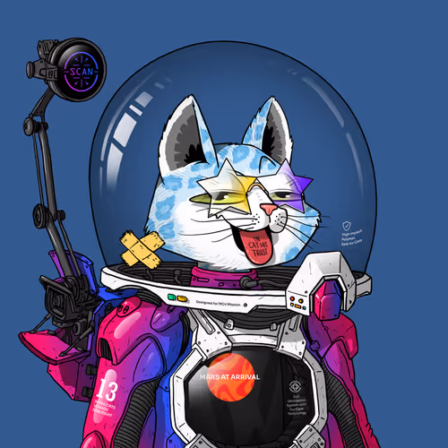 Mars Cat in Spacesuit #217